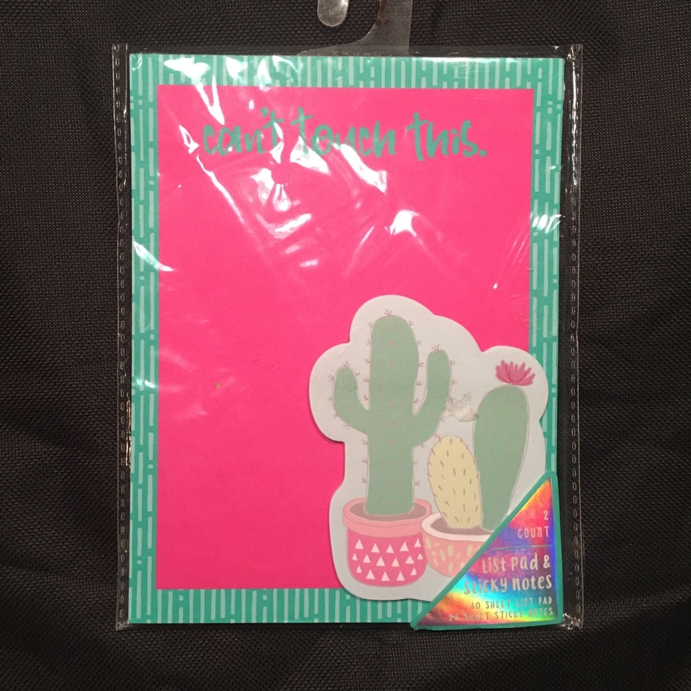 NWT Cactus Can’t Touch this Notepad 🌵